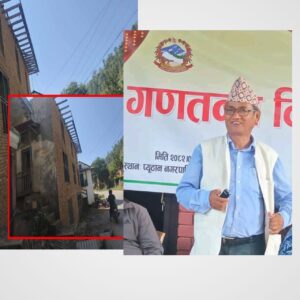 क्वाडी– बाग्दुला सडक विस्तारका लागी नगरप्रमुख योगीद्वारा आफ्नै घर भत्काउँदै
